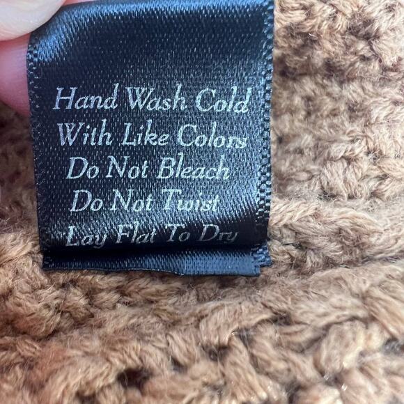 MAK Cable Knit Sweater Dress Long Sleeve Camel Color MK3451 - Picture 3 of 10